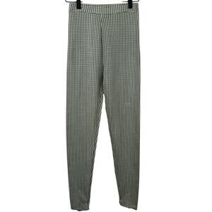 Express Plaid Pull On Pants Green Stretch XXS XS